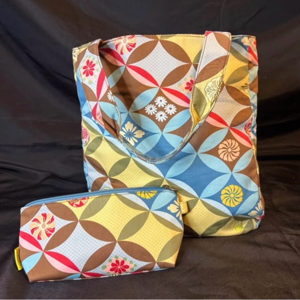 New Amy Butler Sara Tote AND  Makeup Utility Bag NEW Kimono